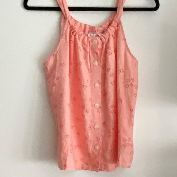 NWT Gap peach  linen print tank top xs - Picture 1 of 8